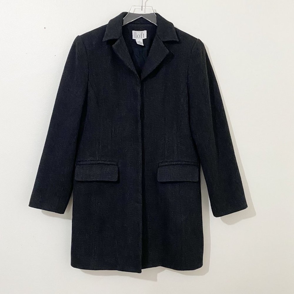 Ann Taylor Loft Wool Blend Coat Size 2 Fully Lined Hidden Button up